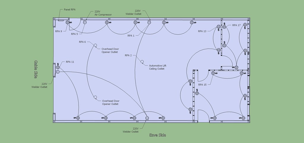 Pole barn electrical floor plan layout